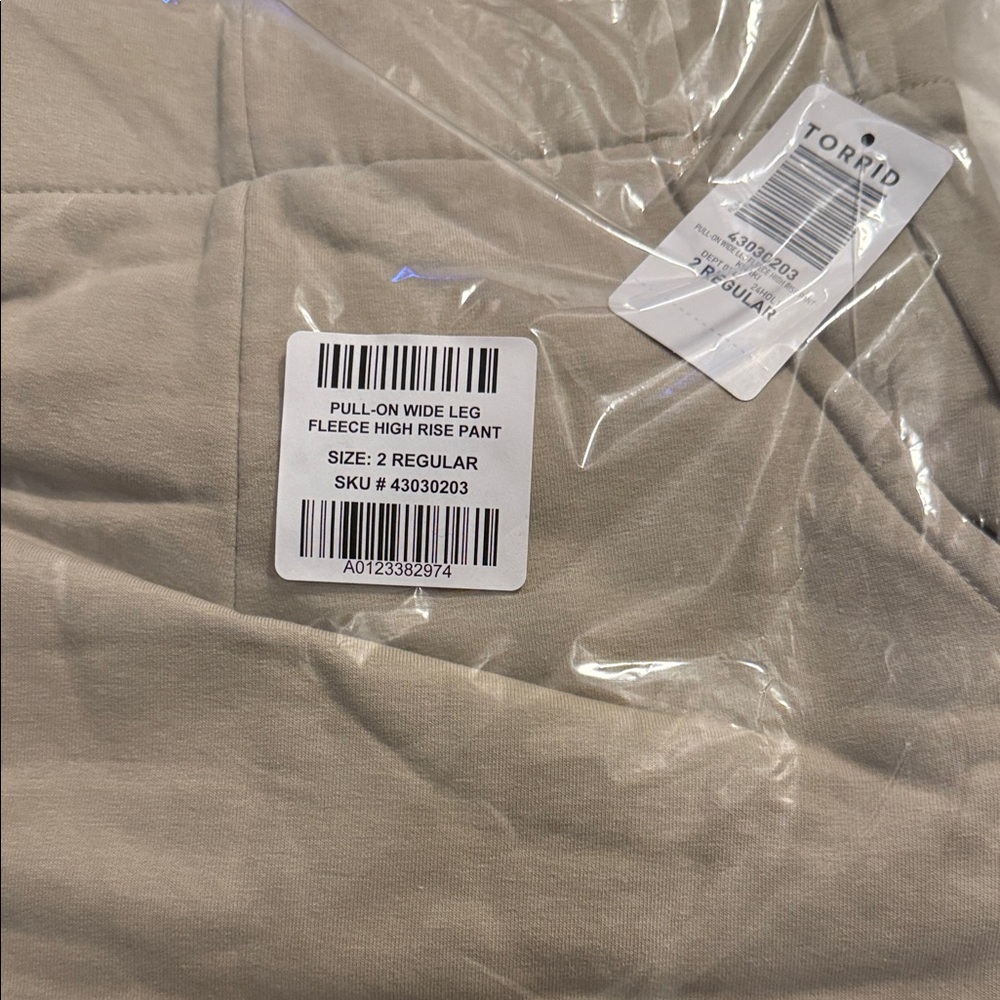 Torrid Beige Wide Leg Fleece Pants